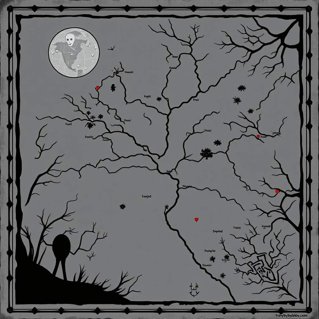 Map of Slenderman Mythos Horror
