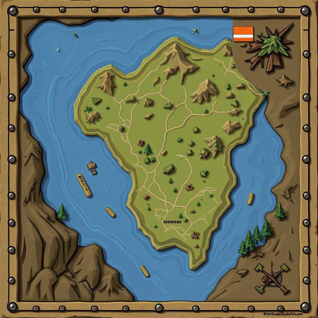 Map of Survival Game Show Contestant