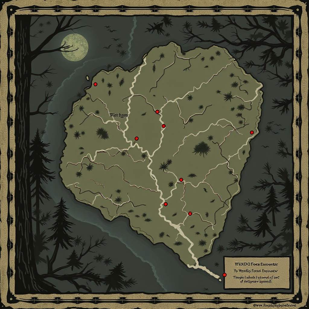 Map of Wendigo Forest Encounter